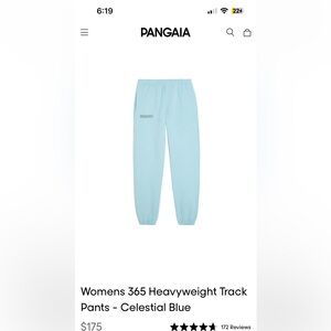 Pangaia celestial blue heavy weight track pants size xs